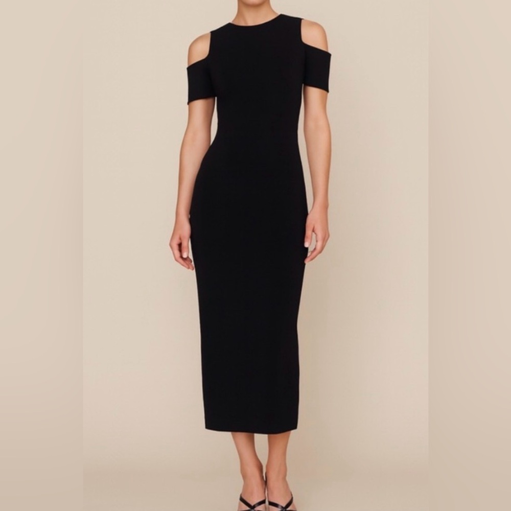 Michael Kors Black Cold Shoulder Long Sleeve Dress